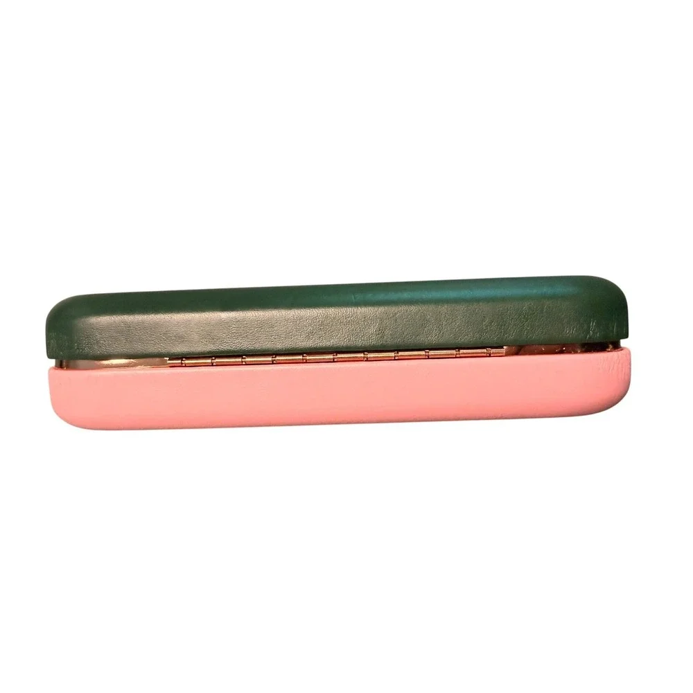 KATE SPADE PINK GREEN AUTHENTIC EYEGLASSES CASE W/CLOTH